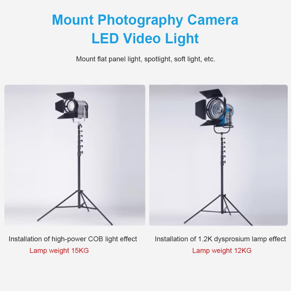 FOMITO Photography Light Stand 24ft/730cm, Air-Cushioned Heavy Duty Aluminum Photo Video Tripod Stand with 1/4" Screw for Drone Communication Base Station, and Studio Light, Max Load 22.5kg, LM-7300HA