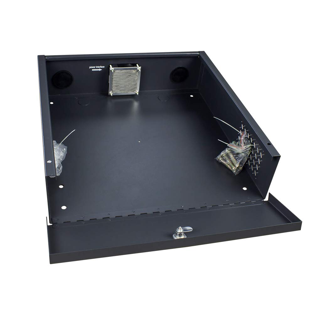 DVR Security Lockbox NVR Heavy Duty 16 Gauge Steel with AC Fan for Wall or Floor Mount Enclosure(18 x 18 x 5 Inches) by CENTROPOWER