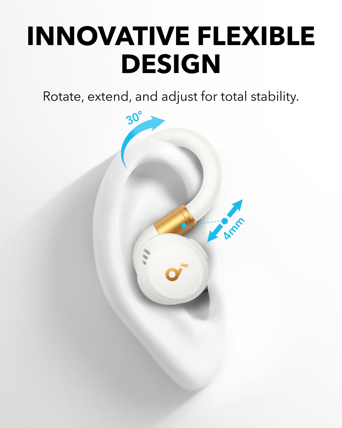 soundcore Sport X20 by Anker, True-Wireless Workout Earbuds, Rotatable and Extendable Ear Hooks, Noise Cancelling, Deep Bass, IP68 Waterproof, Sweatproof, Dustproof, 48H Play, Sport Earbuds for Gym