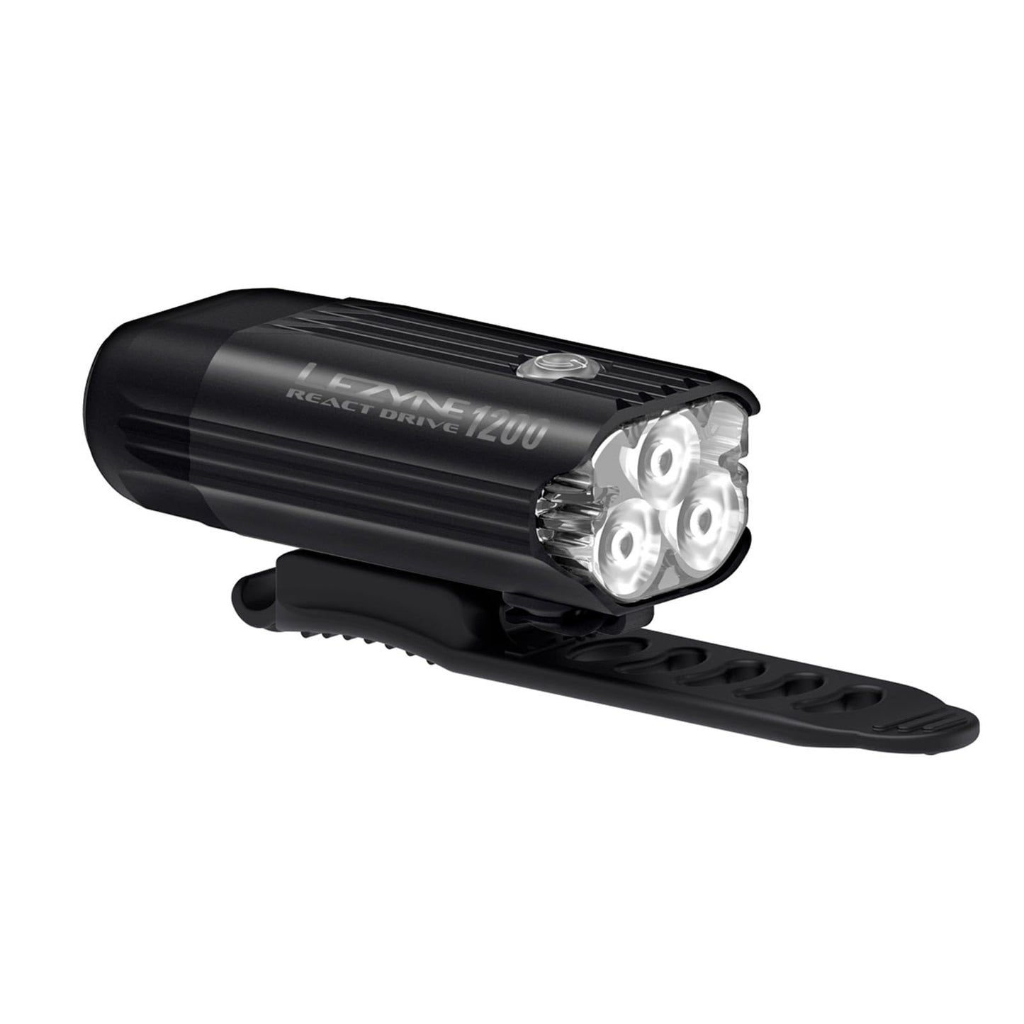LEZYNE React Drive Front LED Bike Light - 1200-Lumen CNC-Machined Aluminum IPX7 Waterproof USB-C Rechargeable Handlebar-Mounted Cycling Visibility Headlight, 70-Hour Runtime (1-LED-43F-V117)