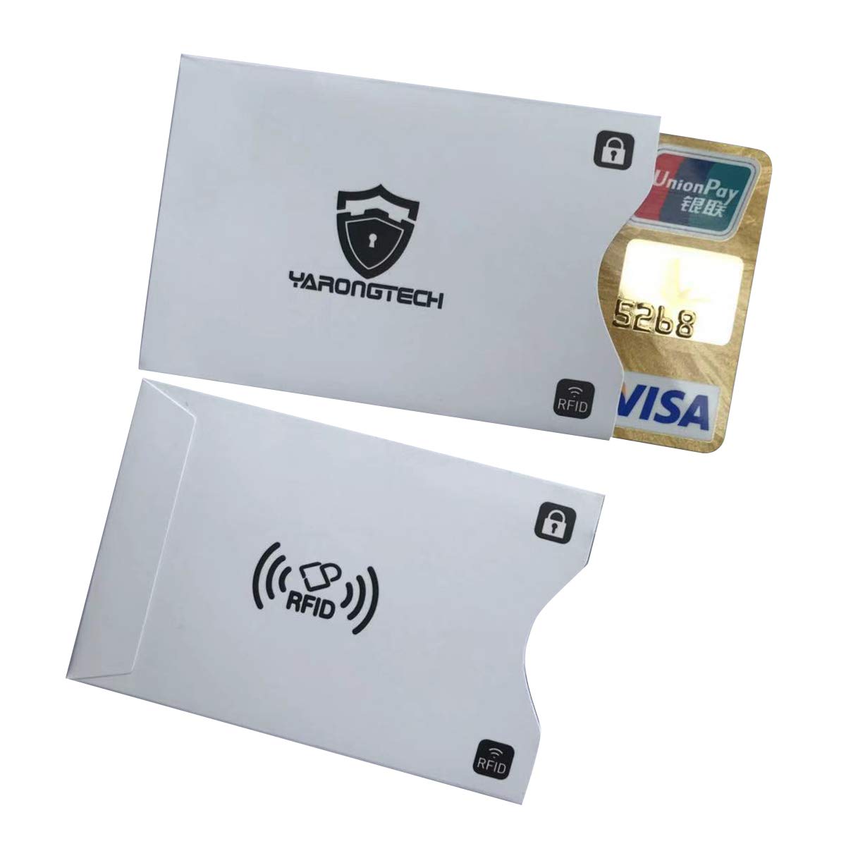 RFID Blocking Sleeves Ultimate Premium Identity Theft Protection Sleeve for Men & Women. Smart Slim Profile Design(Pack of 10) (White)