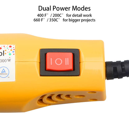 New Power Adjustable Mini Heat Gun, Tomorotec up to 660 F Handheld Electric Hot Air Gun 350W Portable Heat Gun for Epoxy Resin, DIY Craft Embossing, Shrink Wrapping PVC, Drying Paint, Clay
