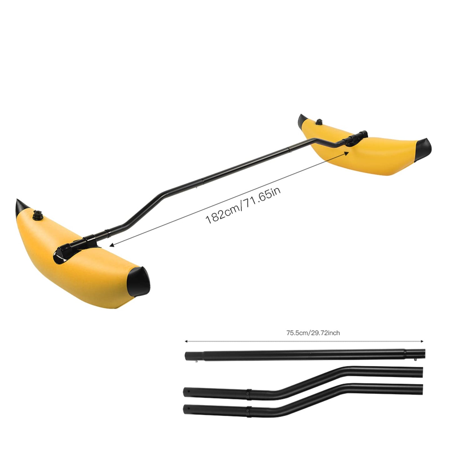 ZAWELIYO PVC Inflatable Kayak ger Portable Kayak Stabilizers Balancing Canoe ger Kitwith Sidekick Arms Rod Balancing Boat Accessory (Yellow)