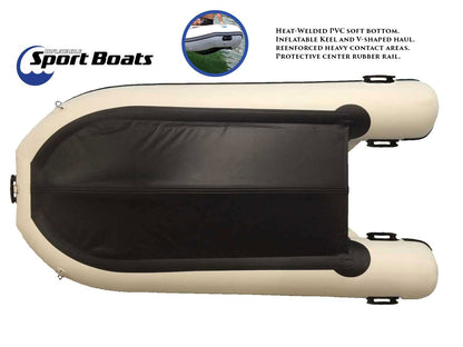 Inflatable Sport Boats Killer Whale 10.8' Aluminum Floor – Fishing Boat with Heat-Welded PVC – Inflatable Boat Easy Setup & Lightweight – 15HP Motor Compatibility – Includes Bench Seat & Carry Bag