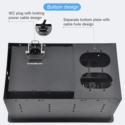 Conference Table Power hub Conference Table connectivity Box recessed Outlet Desk Outlet recessed Power Strip USB-c 65W Outlet Plug with USB Ports countertop Outlet Socket (Black)