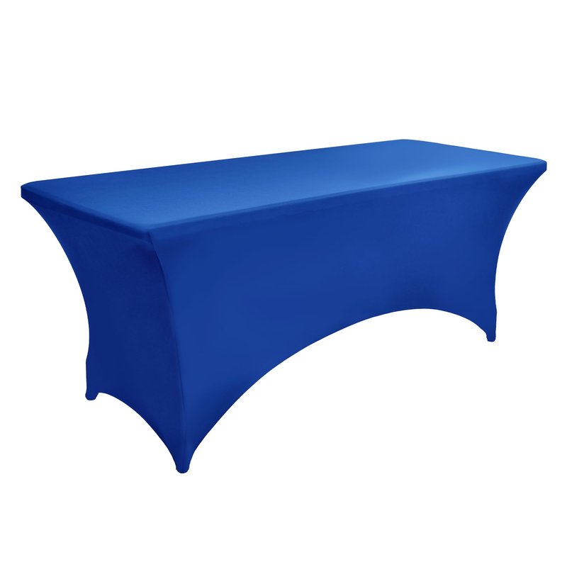 ZarzaaSik 10-Pack 8ft Spandex Table Covers for Rectangle Folding Tables - Washable Elastic Tablecloth - Ultimate Fitted Table Protector for Parties, Trade Shows, Banquet, and Wedding