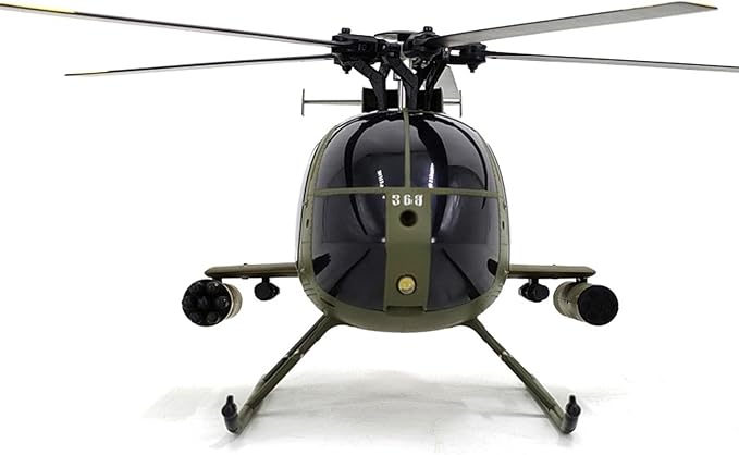 335MM MD500 C189 Remote Control Helicopter Add Optical Flow Positioning RC Aircraft 2Batteries RC Heli Single Rotor No Ailerons Maintain Altitude Hover Green RTF