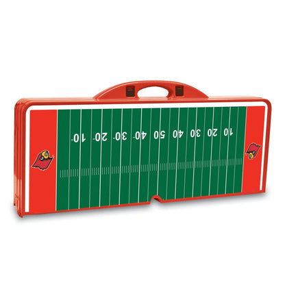 PICNIC TIME NCAA Louisville Cardinals Football Field Folding Picnic Table - Camping Table - Outdoor Table with Umbrella Hole, (Red)