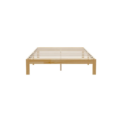 Novilla 12 Inch Wooden Full Size Bed Frame, Classic Solid Wood Platform Bed Frame Full Size, Sturdy Wood Slat Support, No Box Spring Needed, Easy Assembly, Pine