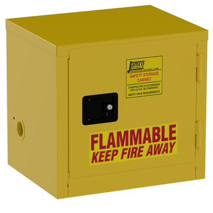 Jamco 6 Gallon Safety Steel Under Counter Metal Storage Cabinet for Flammable Liquids with Manual Closing Doors, Non Forkliftable, 23-Inch x 18-Inch x 22-Inch, Yellow