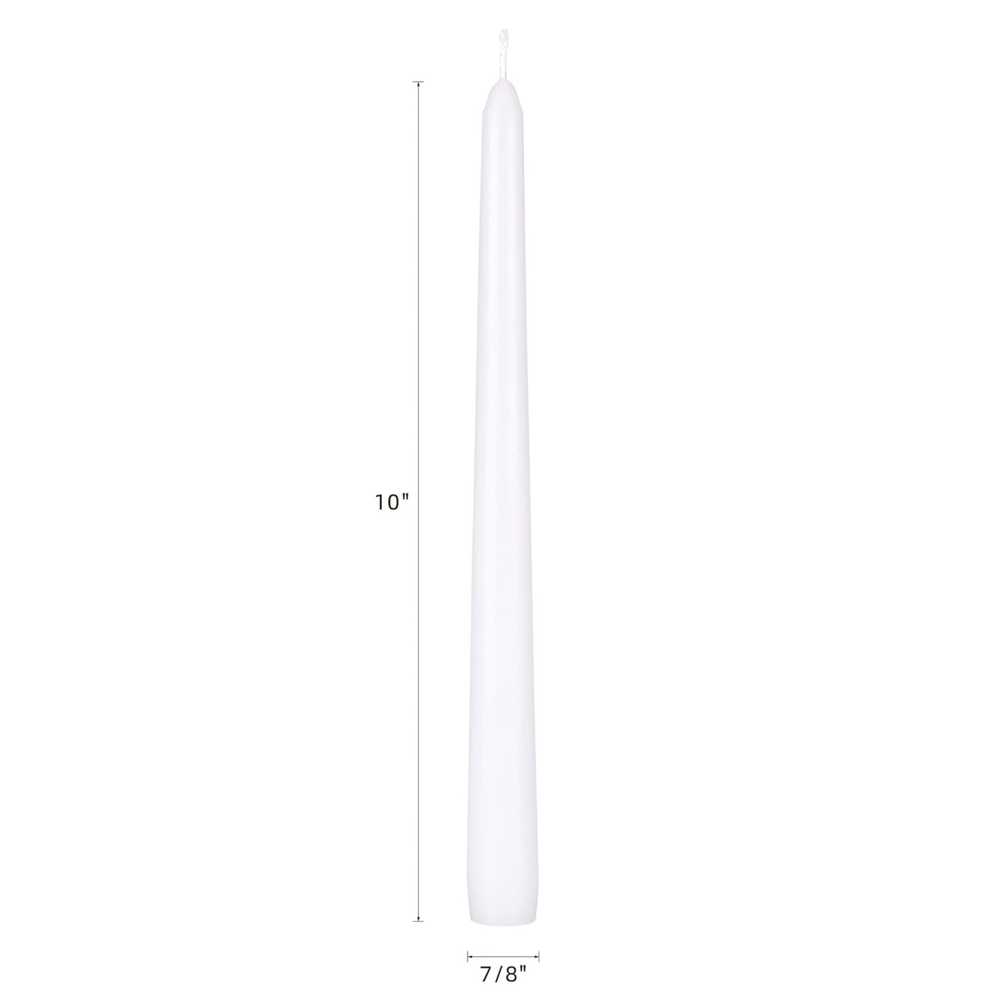 Mega Candles 12 pcs Unscented White Taper Candles, Hand Poured Wax Candle 10 Inch x 7/8 Inch, Home Décor, Wedding Receptions, Centerpieces, Occasions, Events, Festivities, Romantic Dinners, Holders
