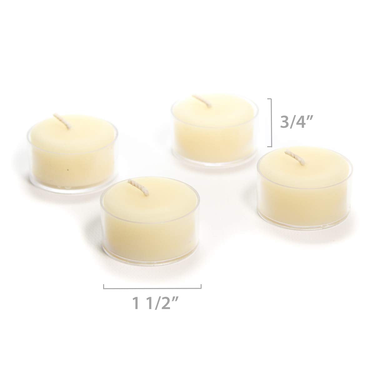 Bluecorn Beeswax Tea Light Candles, 100% Pure Natural Bees Wax, Ivory White Tea Lights, Fragrance Free, Paraffin & Soy Free Candle Wax, Clean Burning, Long Lasting (4-5 Hrs), American Made, 24 Pack