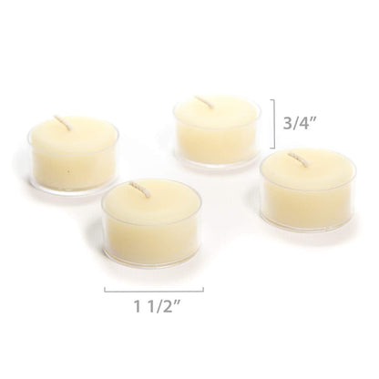 Bluecorn Beeswax Tea Light Candles, 100% Pure Natural Bees Wax, Ivory White Tea Lights, Fragrance Free, Paraffin & Soy Free Candle Wax, Clean Burning, Long Lasting (4-5 Hrs), American Made, 48 Pack