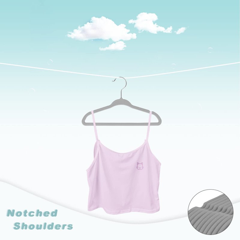 BAGAIL 50 Pack Kids Velvet Hangers 11 Inches Children's Clothes Hangers Non-Slip Baby Hangers for Infant/Toddler (Grey)