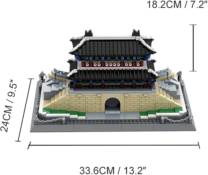 900Pcs The Namdaemun Gate Seoul South Korea Building Set World Landmark Architecture Model Collectible Toy for Kids and Adults