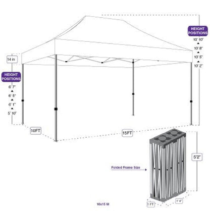 Impact Canopy 10 x 15 Canopy Pop up Tent Frame, Replacement Aluminum Frame, Canopy Frame, Dust Cover