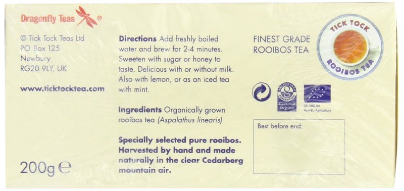 Tick Tock Organic Rooibos Tea Bags 80 Per Pack