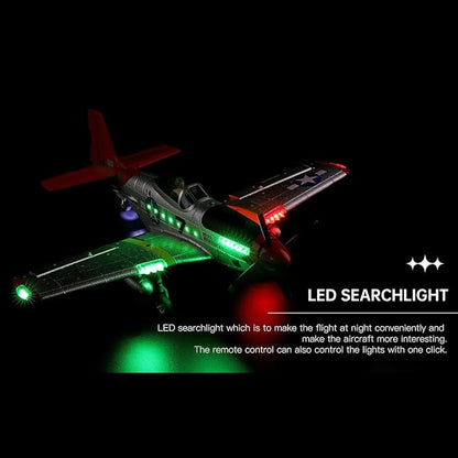 XK A280 P-51 RC Airplane EPP Remote Control Airplane 3D/6G 2.4G 4CH Brushless 560mm Wingspan Fixed Wing RC Aircraft Model with Quick Release Military Plane Toy Gift -RTF