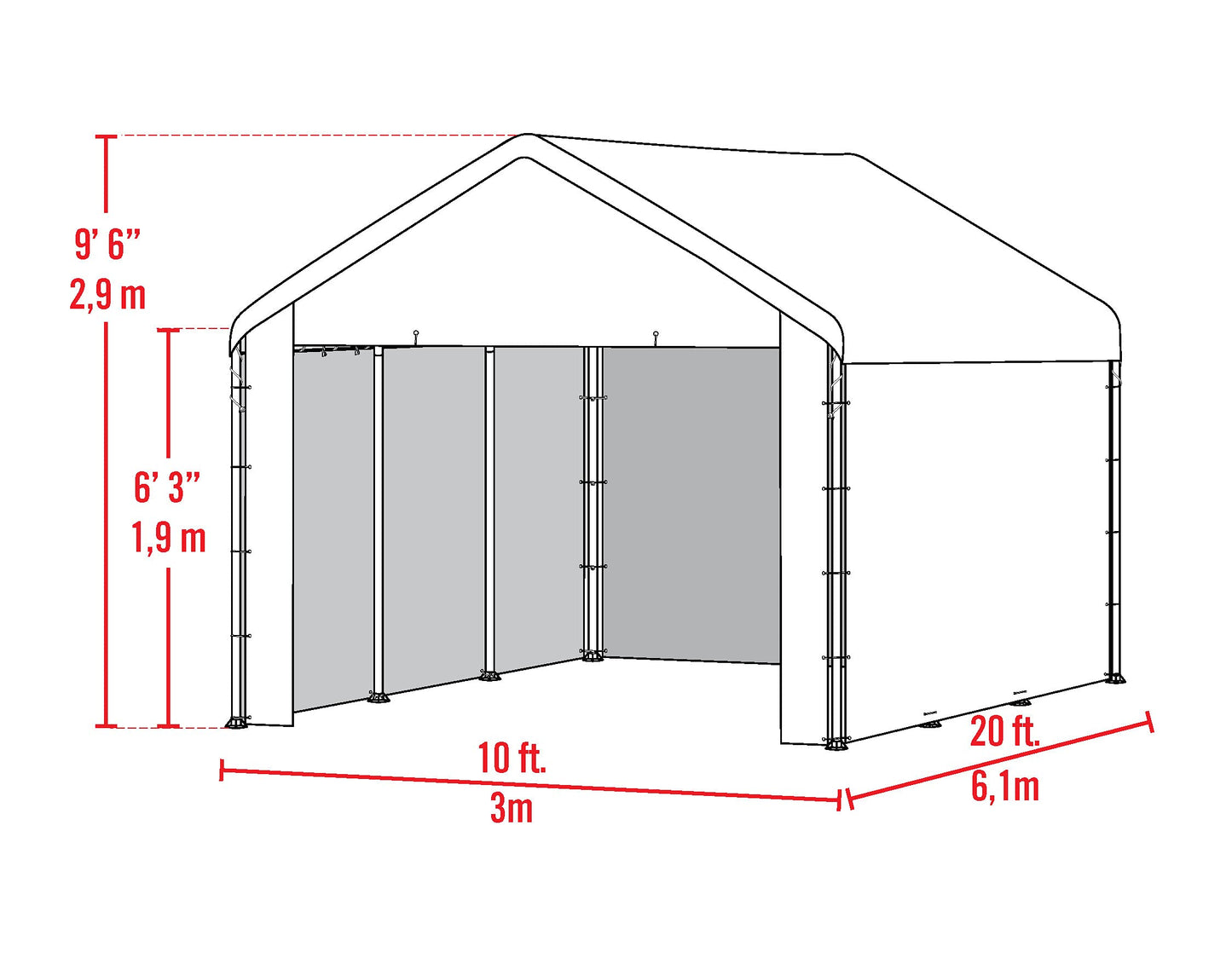 ShelterLogic MaxAP Canopy Enclosure Kit, 10 x 20 ft. (Frame and Canopy Sold Separately)