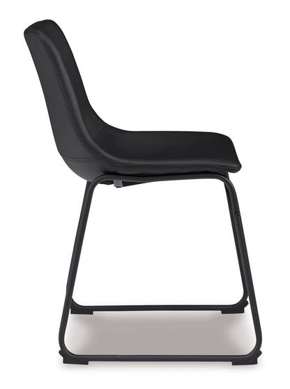 Signature Design by Ashley Centiar Mid Century Dining Room Bucket Chair, 2 Count, Black