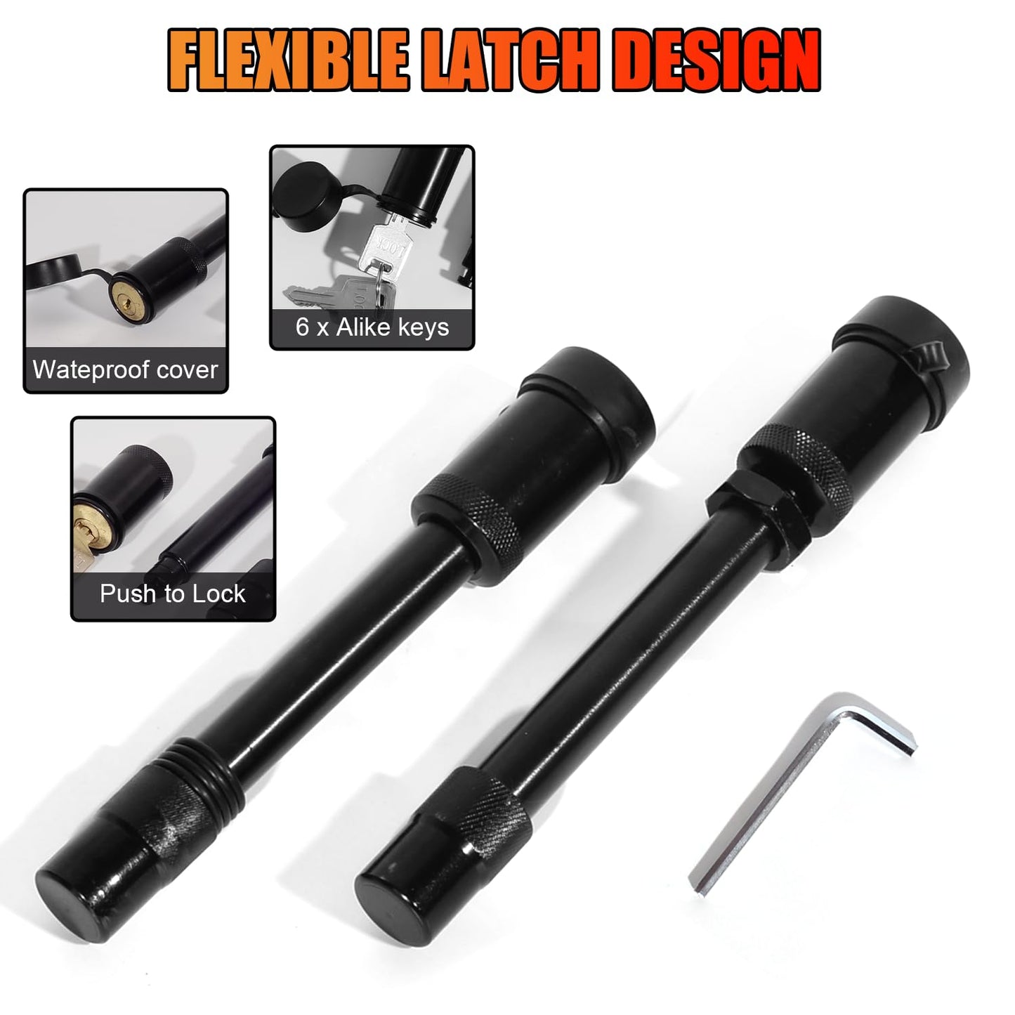Heavy Duty Adjustable Trailer Hitch for 2" Receiver - 6" Drop & Rise, 12,500 lbs GTW, Class 3/4 Hitch for Trucks, with 3 Anti-Theft Locking Pins | Aluminum Drop Hitch