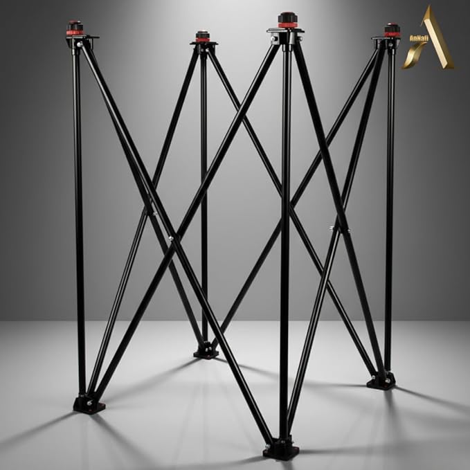 AnNafi® Carrom Stand | Professional Carrom Board Stand | Easy Adjustable &amp Foldable Four Fold Stand with Compact Design | Combination of Full Size Metal Pipe Iron Rod &amp PVC | Indoor Games Fun