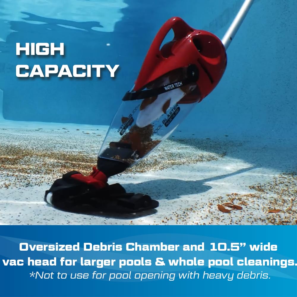 POOL BLASTER Pulse XL 350 Inground & Above Ground Pool Vacuum - American-Engineered Cordless Hoseless Vac with Auto-Start & XL Debris Chamber - Rechargeable Cleaner with 10.5" Head & 60 Min Runtime