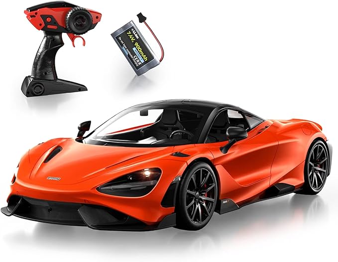 MIEBELY Remote Control Car McLaren Rc Cars Officially Licensed 1/12 Scale 7.4V 900mAh Toy Car with 12km/h Fast Model Car Headlight for Adults Kids Boys Age 6-12 Year Birthday Ideas Gift Orange