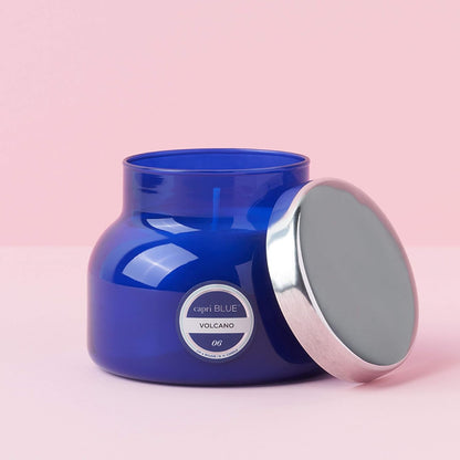 Capri Blue Volcano Scented Candles - Luxury Glass Jar Candles for Home Scented with Tropical Fruit & Sugared Citrus - Soy Wax Blend - Capri Blue Volcano - Blue Color (8 oz)