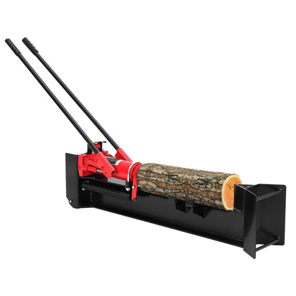 BouPower 12 Ton Hydraulic Manual Log Splitter, Heavy Duty Horizontal Wood Splitter with All-Steel Beam, Portable Firewood Cutter with Built-in Wheels & Spring-Loaded Return, No Gas or Electric Needed