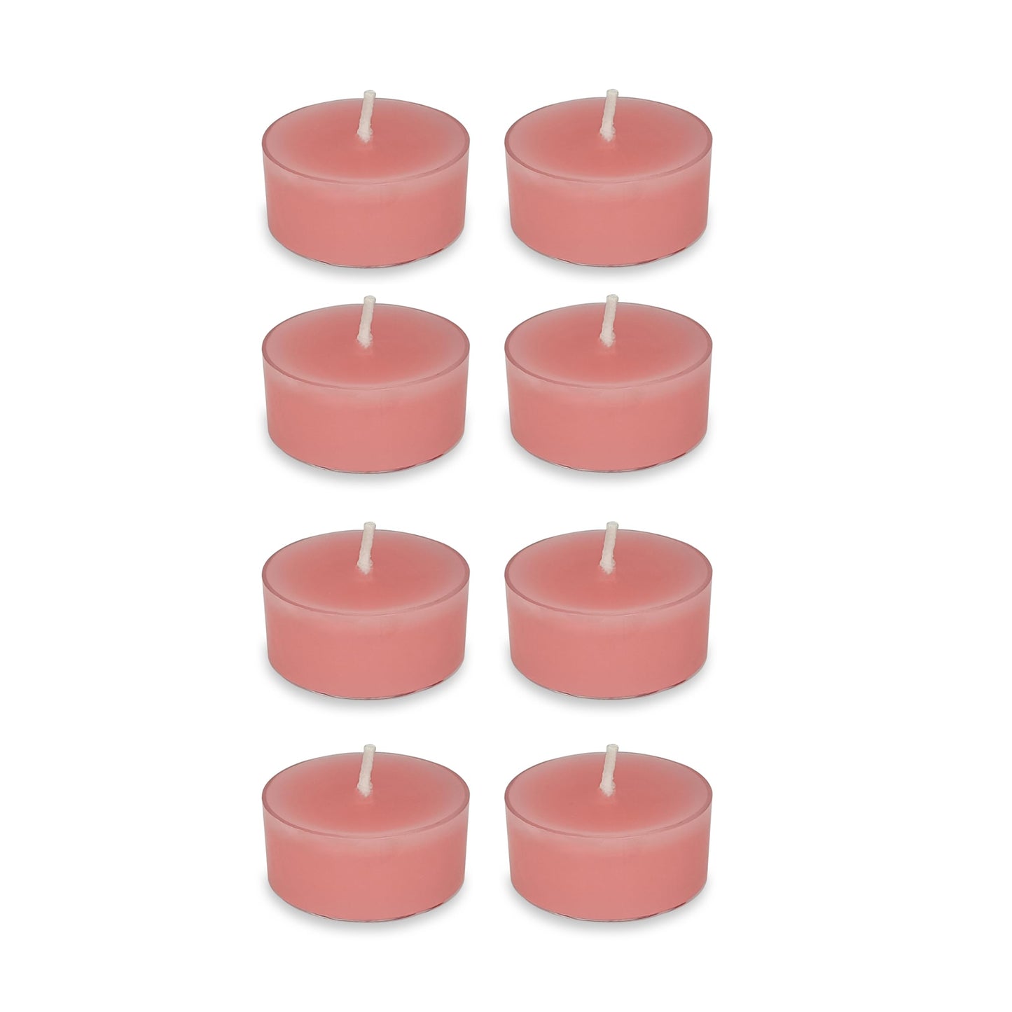 Dusty Pink Tea Lights Set of 24, Rose Scented Tealight Candles, Handmade Tea Candles, Long Burning Tealights for Romantic Wedding Home Decor Gift