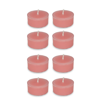Dusty Pink Tea Lights Set of 24, Rose Scented Tealight Candles, Handmade Tea Candles, Long Burning Tealights for Romantic Wedding Home Decor Gift