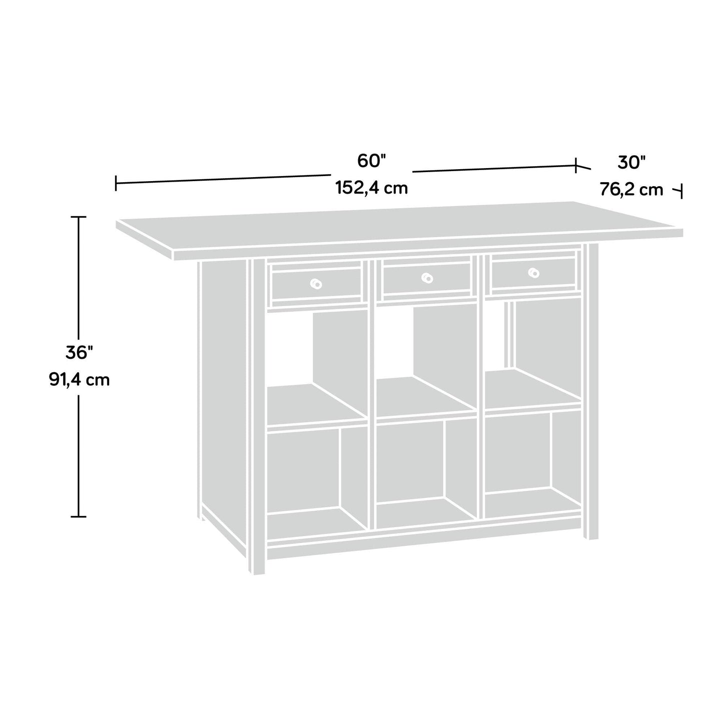 Sauder Craft Pro Series Craft Table/ Pantry cabinets, White finish