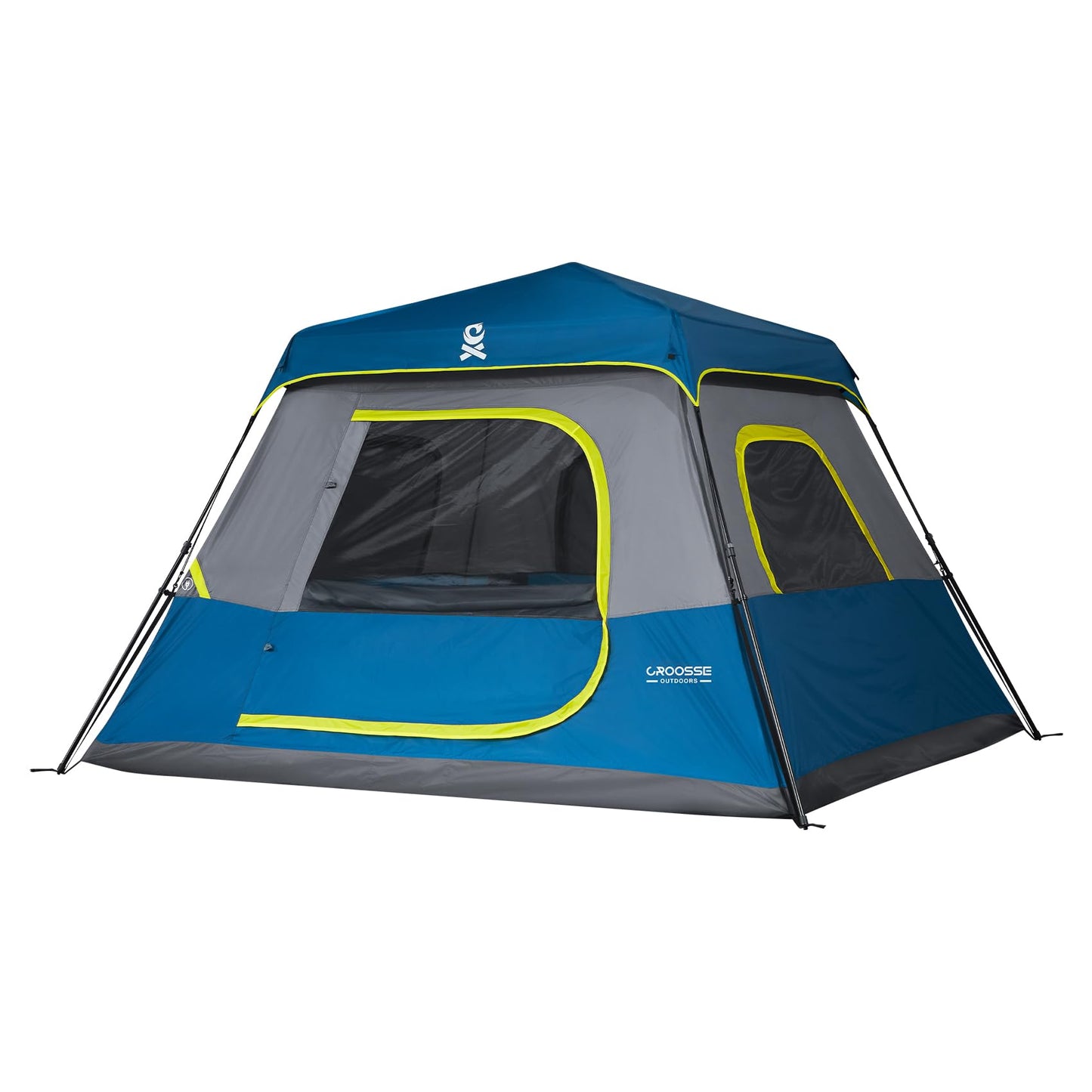 6 Person Instant Cabin Tent, Quick & Easy Setup Automatic Camping Tent, Waterproof Windproof Family Tent with Top Rainfly and Carry Bag, Portable Outdoor Shelter for Hiking & Traveling