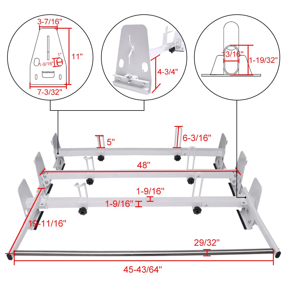 MELIPRON 800 lbs Van Roof Rack Fit for Chevy Express 1500 2500 3500, GMC Savana Cargo Van Ladder Rack with Rear Roller