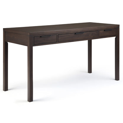 SIMPLIHOME Hollander Desk - 60 Inch Wide Solid Wood Writing Desk in Warm Walnut Brown, Contemporary Home Office Computer Table for Workspace or Study with 2 Drawers and Flip-Down Keyboard Tray