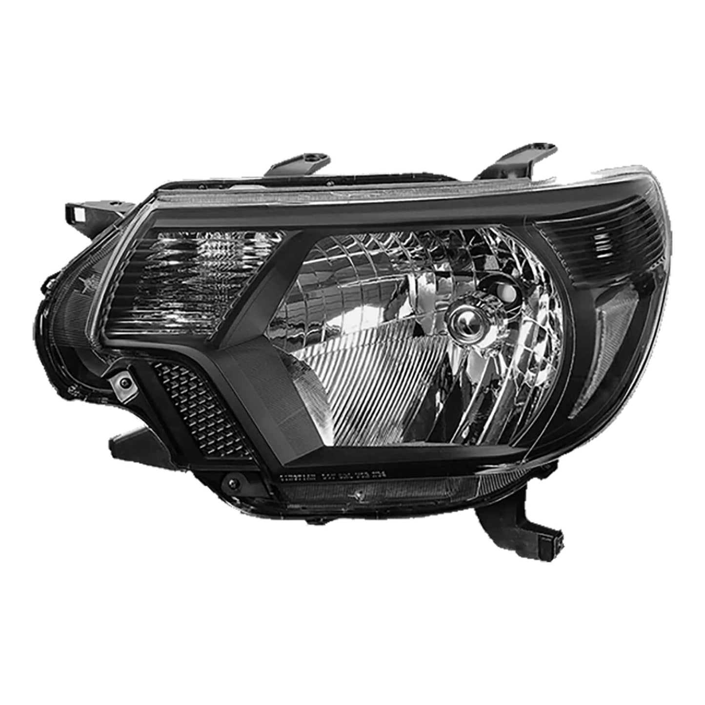 ATOMTEC Chrome Headlights Assembly Fit For 2012 2013 2014 2015 Toyota Tacoma Black Housing Clear Reflector Halogen headlamp Replacement Driver Passenger Side TO2503182 TO2502182