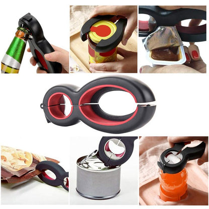 Medsuo Jar Opener 6 in 1 Multi Function Bottle Opener Manual Opener Get Lids Off Easily Portable Lid Twist Off Non-Slip for Weak Hands Seniors with Arthritis and Anyone with Low Strength