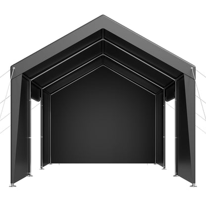 VEVOR Upgraded 10x20 FT Heavy Duty Carport Canopy with Roll-up Windows, All-Season Portable Garage with Removable Sidewalls & Doors, 12 Stakes & 12 Ropes, Car Tent for Car, Truck, Boat, Equipment