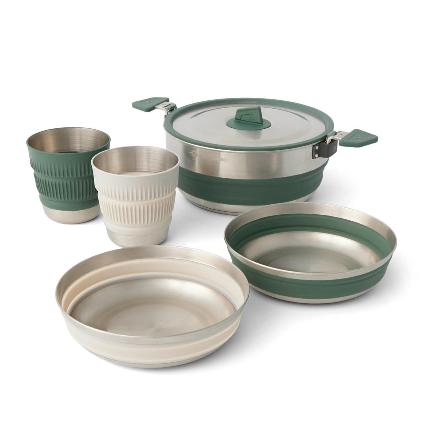 Sea to Summit Detour Stainless Steel One Pot Cook Set for Two (3 Liter Pot, 2 Large Bowls, 2 Mugs)