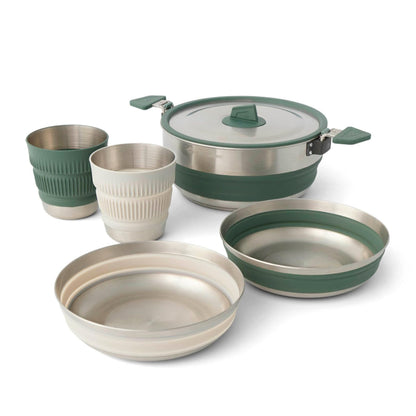 Sea to Summit Detour Stainless Steel One Pot Cook Set for Two (3 Liter Pot, 2 Large Bowls, 2 Mugs)