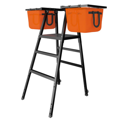 MR Portable Volleyball Coaching Tower with Ball Bag Attachments, Adjustable Volleyball Referee Stand, Volleyball Training Tower for Passing, Defense, and Blocking Drills