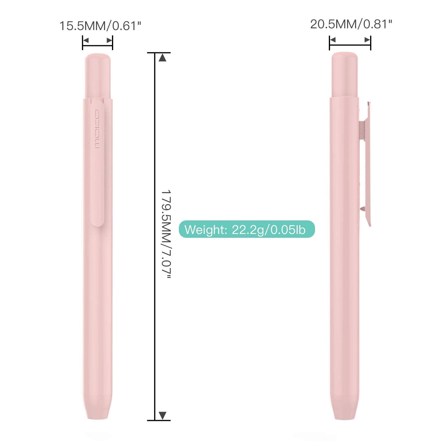 MoKo Holder Case for Apple Pencil 1st Generation, Retractable Apple Pencil 1st Case Protective iPad Pencil Sleeve Skin Cover with Sturdy Clip, Pink