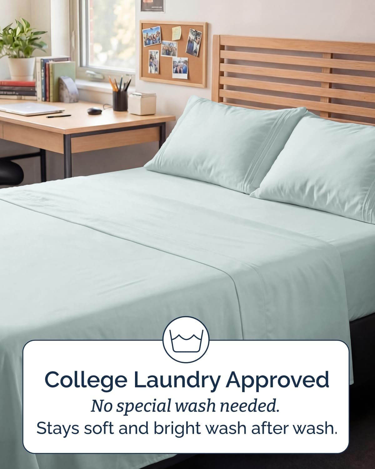 Skiennix Full XL Bed Sheet Set - Soft, Breathable & Cooling 4-Piece Luxury Bedding - Ice Blue, Deep Pockets