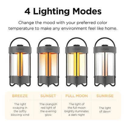 CLAYMORE Selene Lamp (White) - Aesthetic Portable Outdoor Lantern for Glamping, Camping, Events, Parties & Tents. USB-C Charging, Power Bank Function, Up to 55 Hours Battery Life, 3 Light Modes.