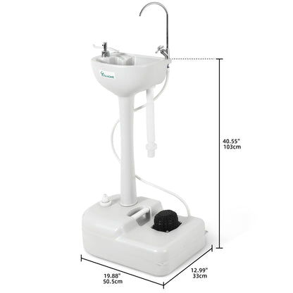 YITAHOME Upgraded Portable Sink Camping Hand Washing Station with 17 L Wash Basin Stand, Rolling Wheels, Soap Dispenser, Towel Holder, for Garden, Outdoor, Travel, Boat, Gather, Indoor, Worksite