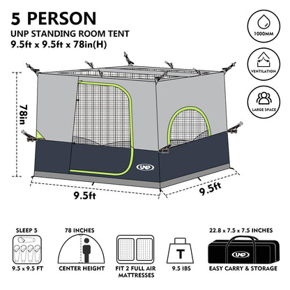 UNP Canopy Inner Tent, Camping Cube Tents for Pop Up Camping Canopy Tent, Compatible with 10' Wide Canopies Tents (No Top & Frame) (Dark Blue)