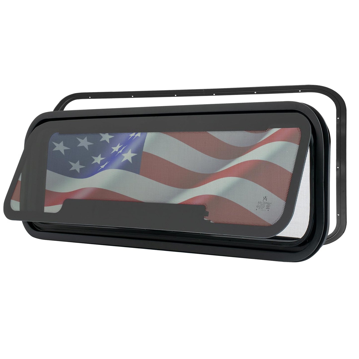 RV Window | 33.7"W x 10.7"H | Universal Camper Van Bunk Awning Window | Tempered Glass &Trim Set | DOT Certification Qualified