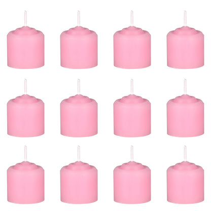 Mega Candles 12 pcs Unscented Pink Votive Candles, Hand Poured Wax Candle 10 Hours 1.38 Inch x 1.5 Inch, Home Décor, Wedding Receptions, Centerpieces, Occasions, Events, Festivities, Meditations