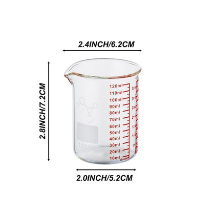 High Borosilicate Glass Measuring Cup-V-Shaped Spout,120ml(4OZ) Glass Measuring Beaker for Kitchen or Restaurant, Easy to Read(Pack of 2)